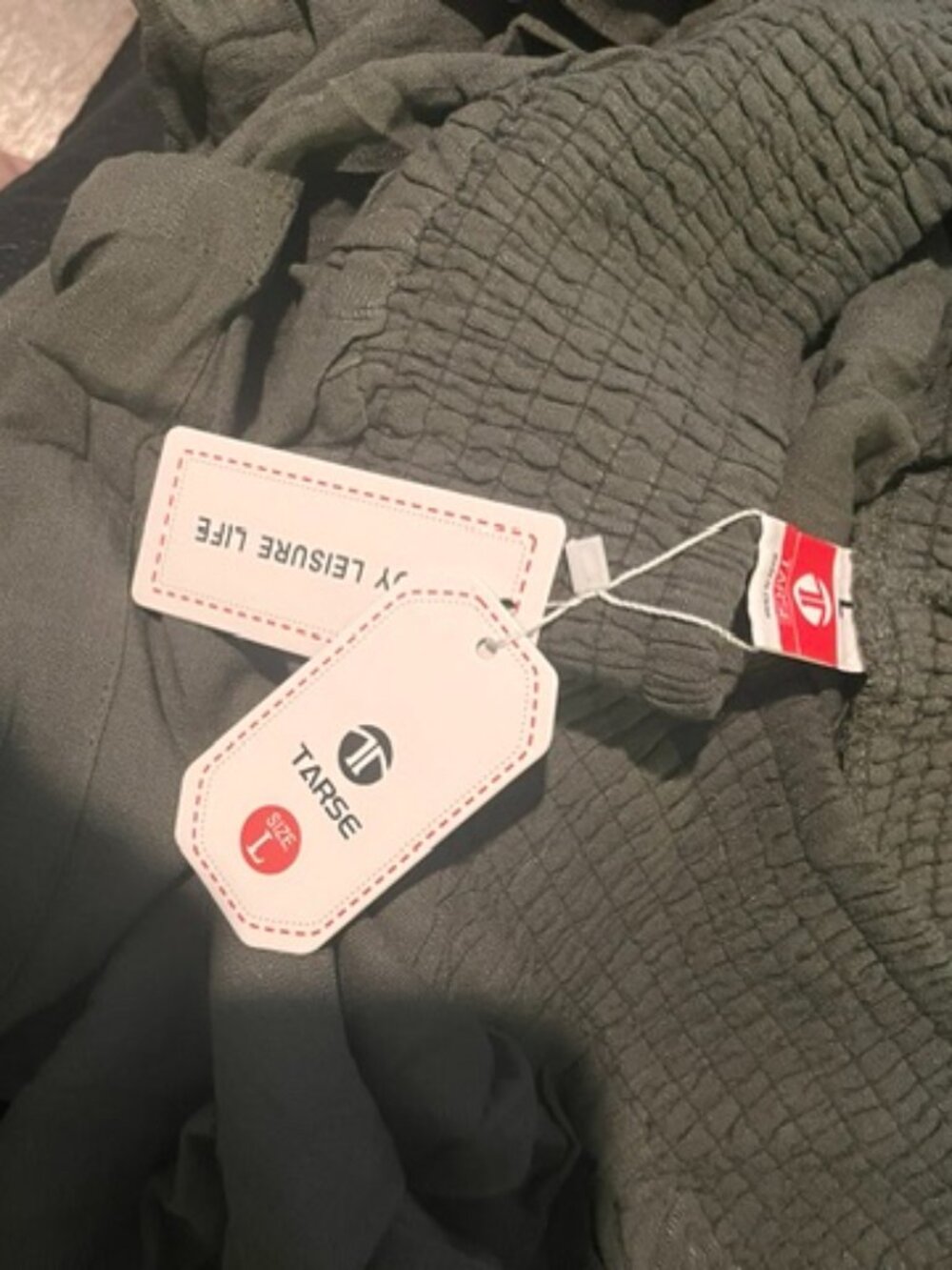 TARSE LINEN PANTS  ARMY GREEN  L